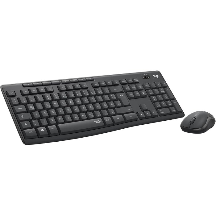 Logitech Kabelloses Tastatur- & Maus-Set, QWERTZ, 32% Rabatt, Schwarz