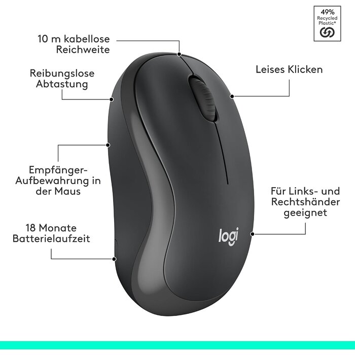 Logitech Kabelloses Tastatur- & Maus-Set, QWERTZ, 32% Rabatt, Schwarz