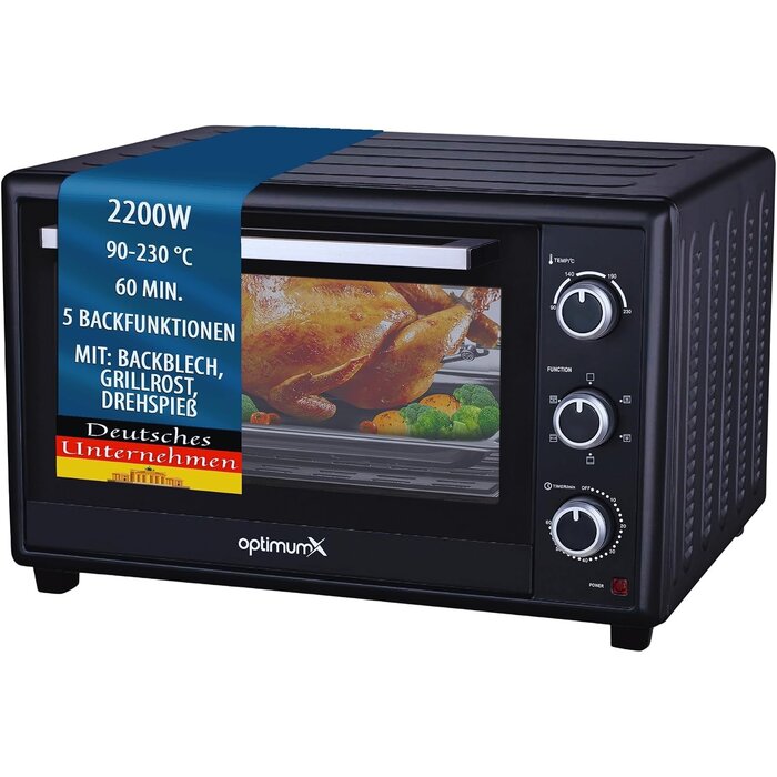 Mini-Backofen 20 L, 1380 W - Schwarz - 34% Rabatt - Outlet-Angebot
