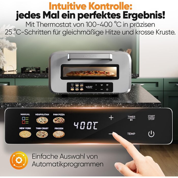 Elektrischer Pizzaofen 400°C Edelstahl - 34% Rabatt auf diesen Einzelposten