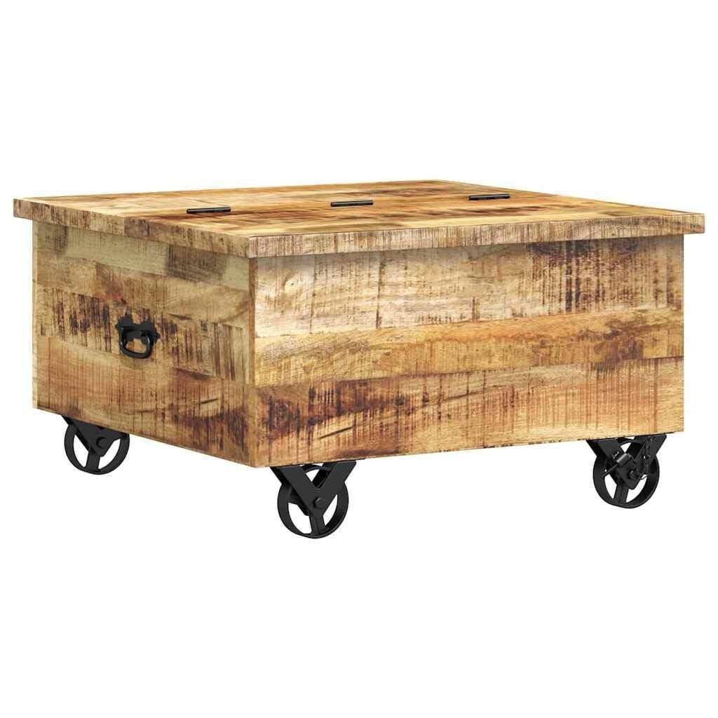 Vidaxl Couchtisch aus rauem Mangoholz, Industrie-Stil, 70x70x40 cm - 35% Rabatt