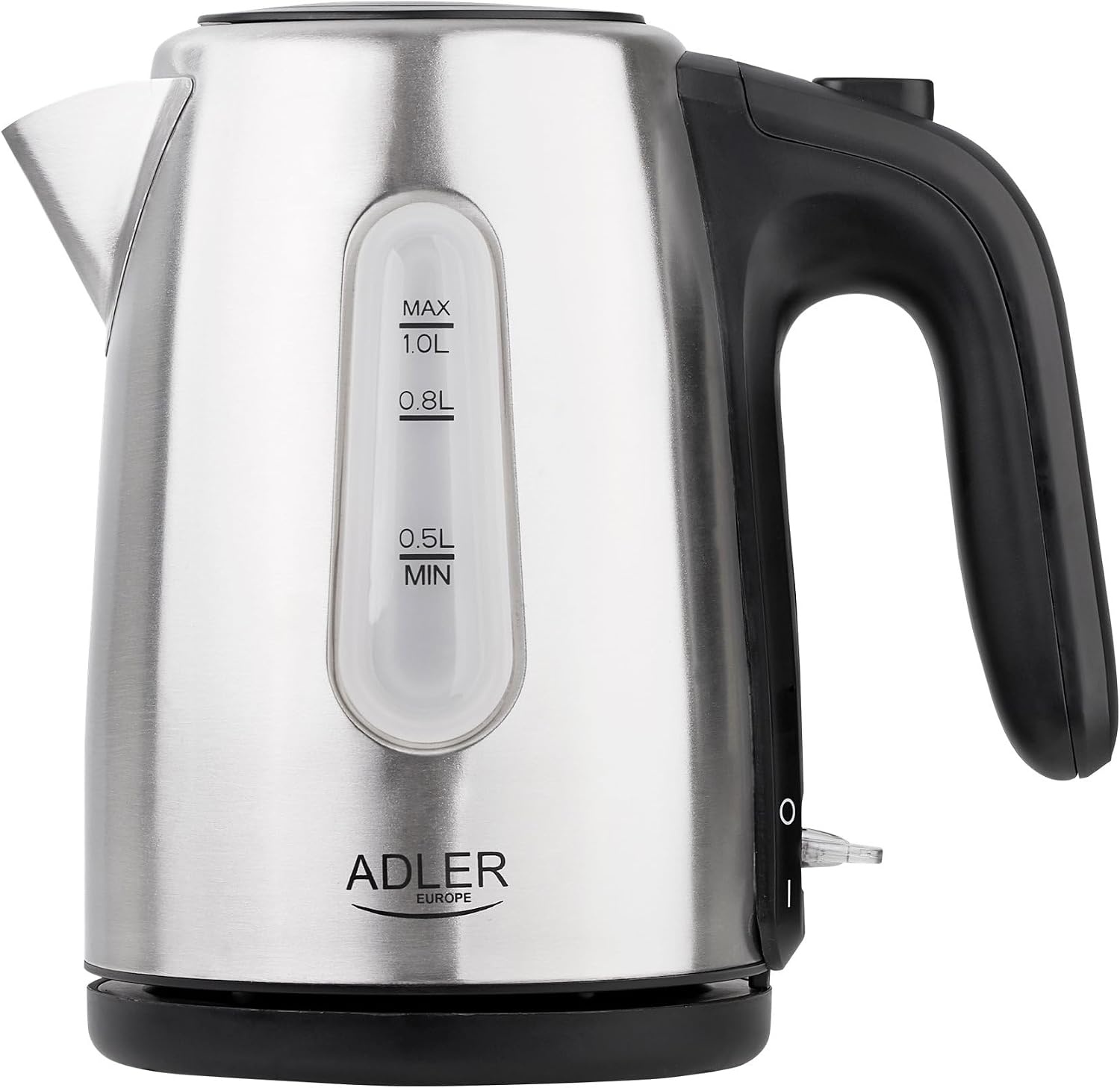 Kompakter Edelstahl Wasserkocher 1L, Chrome/Schwarz - 30% Rabatt