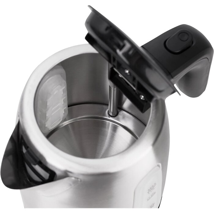 Kompakter Edelstahl Wasserkocher 1L, Chrome/Schwarz - 30% Rabatt