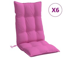 Vidaxl 6er-Set Hochlehner-Stuhlkissen, Oxford, Rosa, 120x50cm - 34% Rabatt