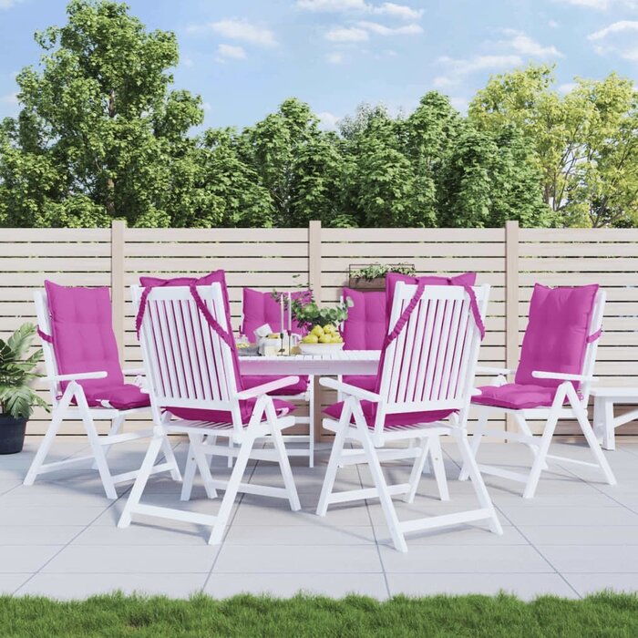 Vidaxl 6er-Set Hochlehner-Stuhlkissen, Oxford, Rosa, 120x50cm - 34% Rabatt