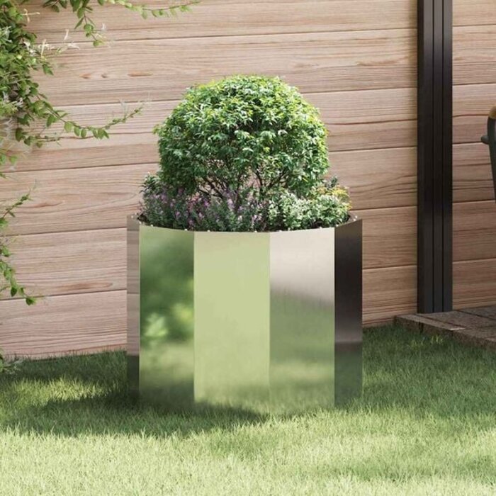 Vidaxl Pflanzkübel verzinkter Stahl 60x60x50cm Silber - 34% Rabatt