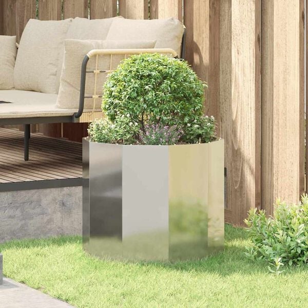 Vidaxl Pflanzkübel verzinkter Stahl 60x60x50cm Silber - 34% Rabatt