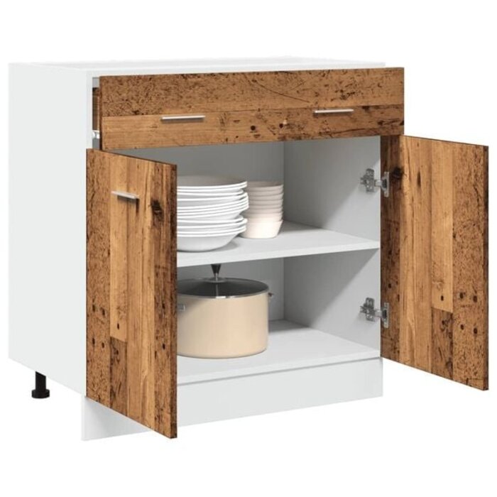 Vidaxl Küchenunterschrank Lyon 80x46cm, Altholz-Optik - 34% Rabatt