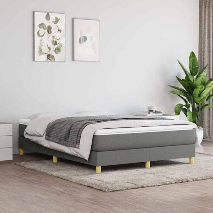 Vidaxl Boxspringbett 140x190 cm, Dunkelgrau - 34% Rabatt - Ausgepackt & Neuwertig