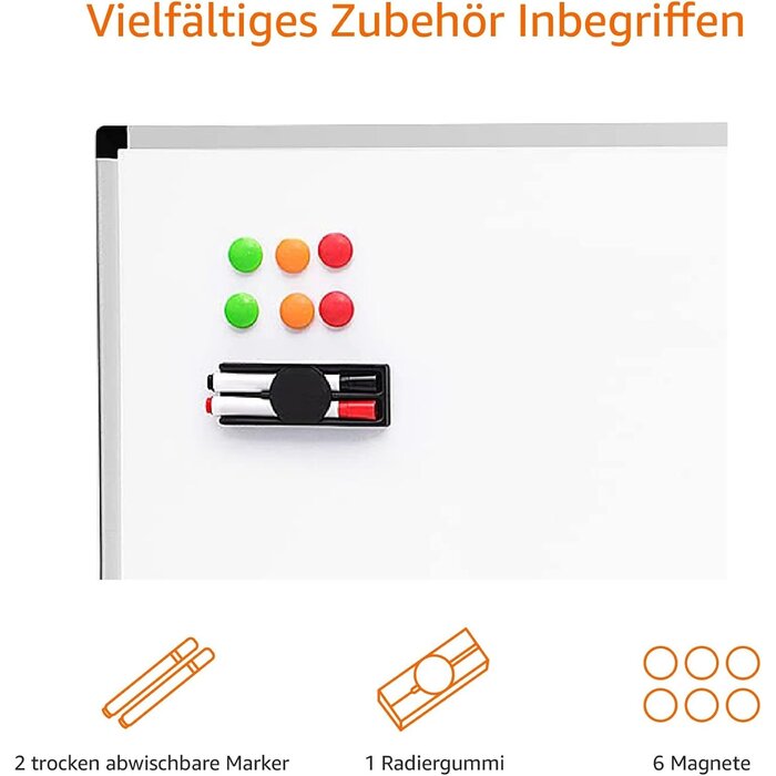 Amazon Basics Magnetisches Whiteboard 90x60 cm inkl. Zubehör - 32% Rabatt