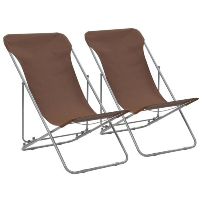 Vidaxl 2er Set Klappstühle Braun - 33% Rabatt - Strand & Camping
