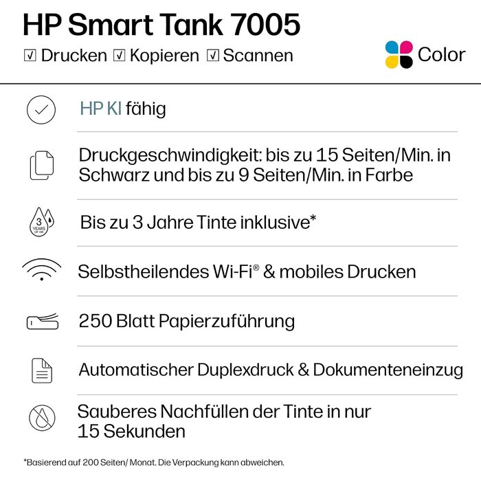 Hp Multifunktionsdrucker Smart Tank 7005 A4 - 35% Rabatt