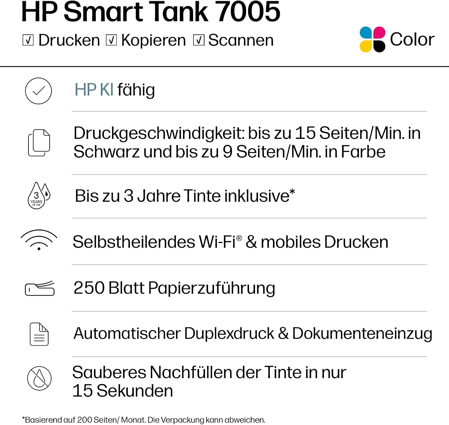 Hp Multifunktionsdrucker Smart Tank 7005 A4 - 35% Rabatt