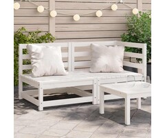 Vidaxl 2-Sitzer Gartenbank aus Kiefernholz, Weiß - 35% Rabatt