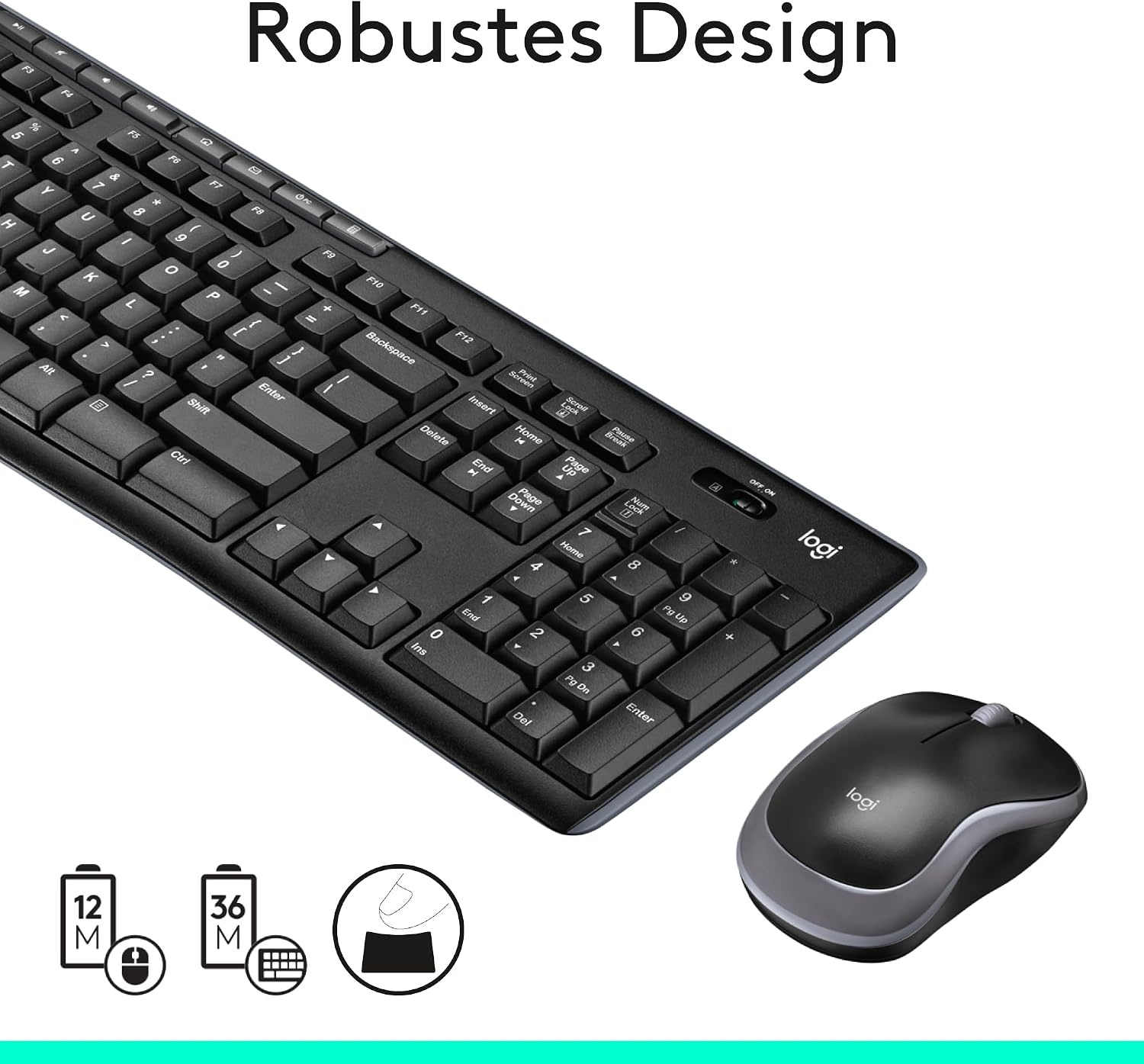 Logitech Drahtloses Tastatur & Maus Set QWERTZ - Schwarz - 32% Rabatt