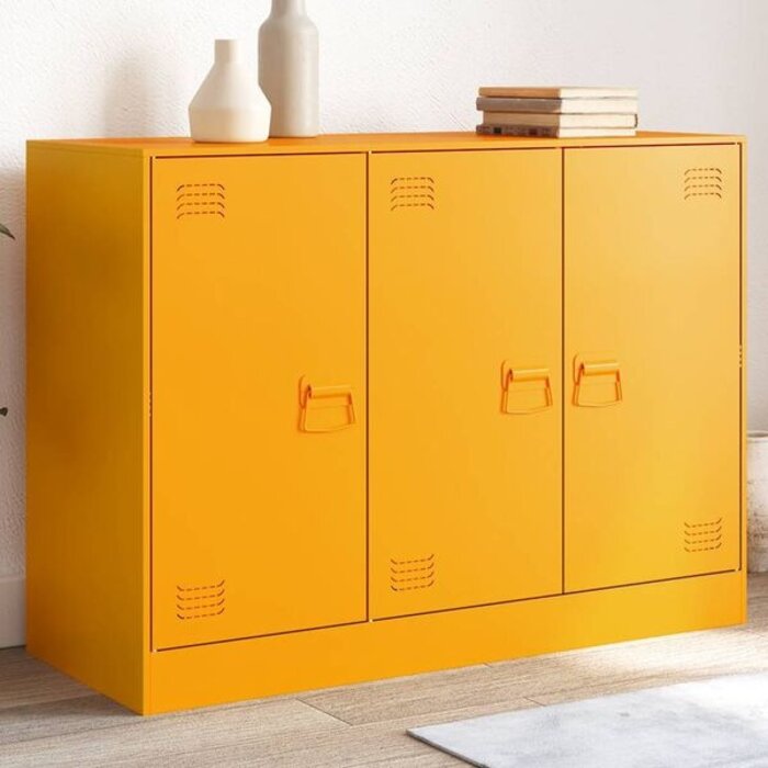 Vidaxl Sideboard aus Stahl in Senfgelb 99x39x73 cm - 35% Rabatt