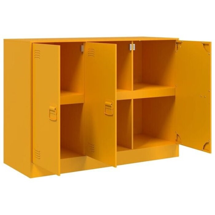 Vidaxl Sideboard aus Stahl in Senfgelb 99x39x73 cm - 35% Rabatt