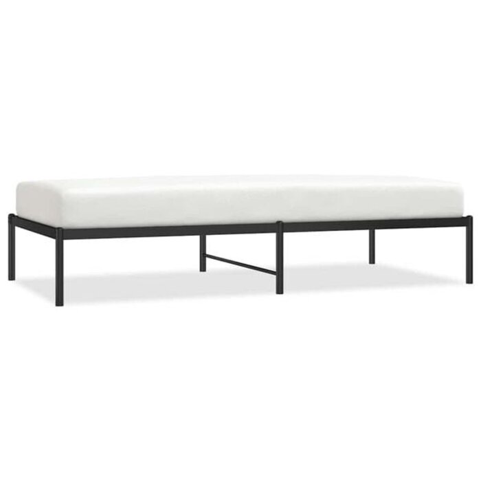 Vidaxl Bettgestell aus Metall 90 x 190 cm - Schwarz - 34% Rabatt