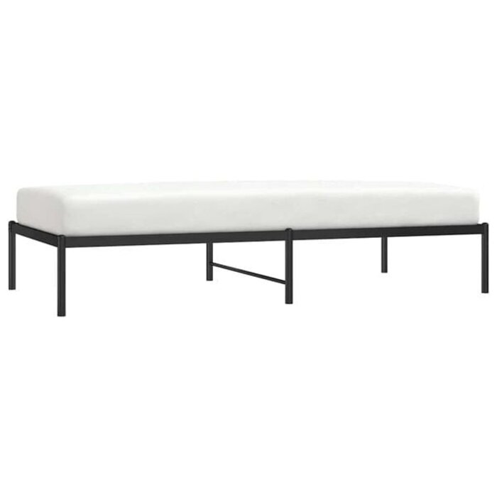 Vidaxl Bettgestell aus Metall 90 x 190 cm - Schwarz - 34% Rabatt