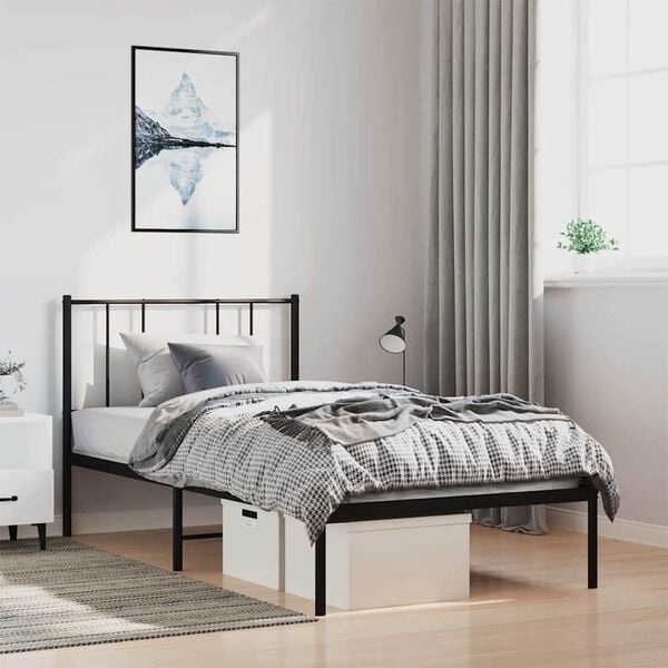 Vidaxl Metall-Bettgestell 100 x 190 cm Schwarz - 33% Rabatt