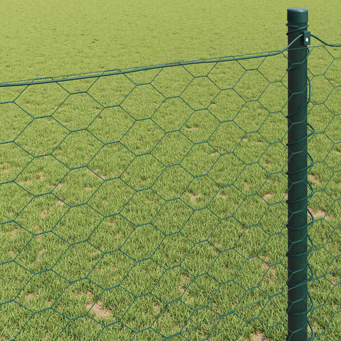 Vidaxl Sechseckgeflecht-Zaun 0,4 x 50 m PVC Grün - 30% Rabatt