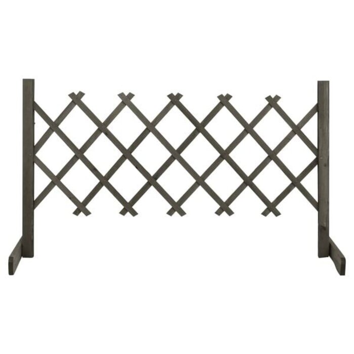 Vidaxl Ausziehbares Fichtenholz-Gartenspalier Grau, 120 x 60 cm - 30% Rabatt