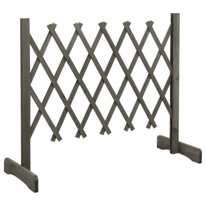 Vidaxl Ausziehbares Fichtenholz-Gartenspalier Grau, 120 x 60 cm - 30% Rabatt