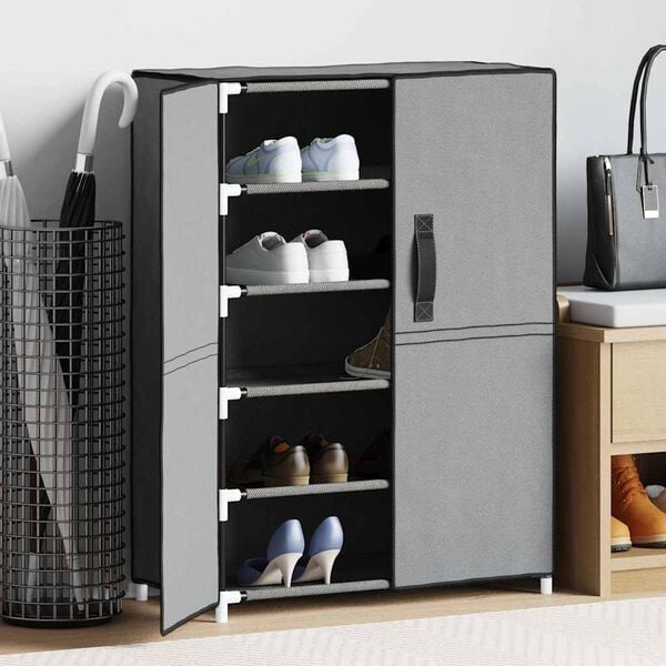 Schuhregal mit 5 Ebenen, Grau, 60x28x90 cm - 32% Rabatt