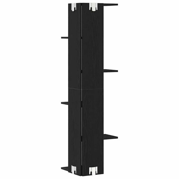 Wandeckregal Eiche Schwarz, 140 cm, 5 Ebenen - 31% Rabatt