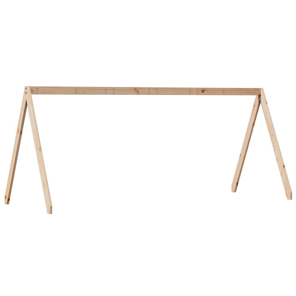 Kinderbett-Hausaufsatz aus Kiefernholz - 209x85,5x88 cm - 33% Rabatt