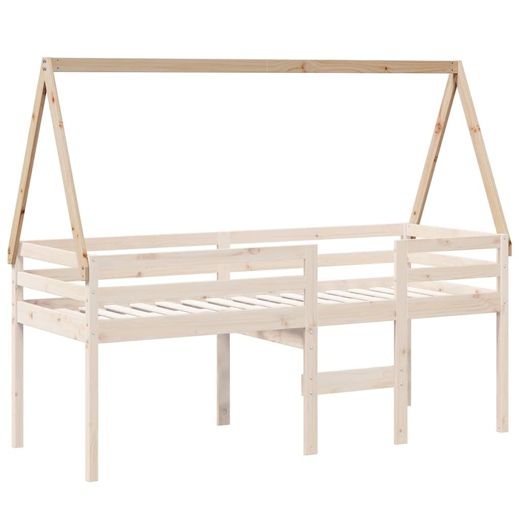 Kinderbett-Hausaufsatz aus Kiefernholz - 209x85,5x88 cm - 33% Rabatt