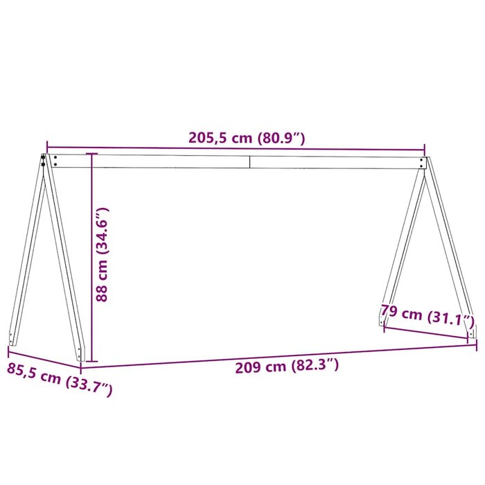 Kinderbett-Hausaufsatz aus Kiefernholz - 209x85,5x88 cm - 33% Rabatt