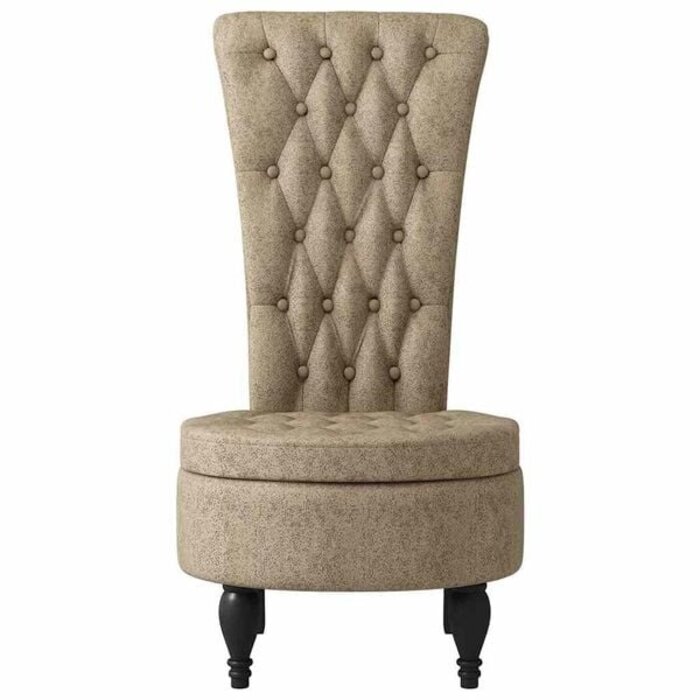 Slipper Chair in Hellgrau 56,5x70x110cm Kunst-Wildleder - 34% Rabatt