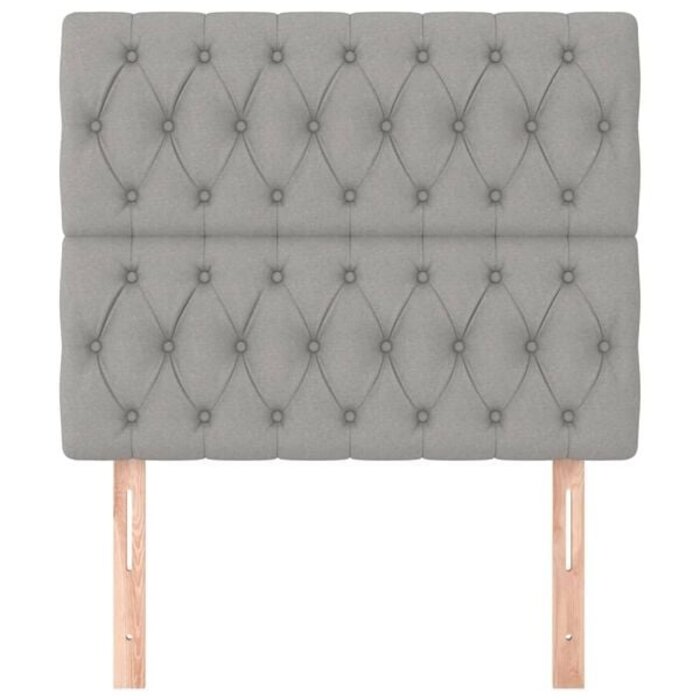 Stoff-Kopfteil für Bett 100x7x118/128 cm hellgrau - 33% Rabatt