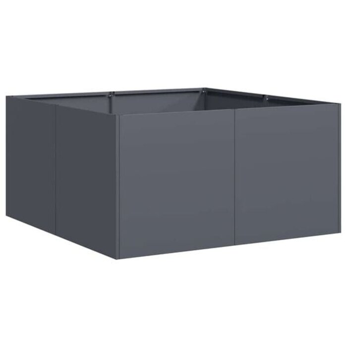 Pflanzkübel Anthrazit 80x80x40 cm aus Stahl - 34% Rabatt