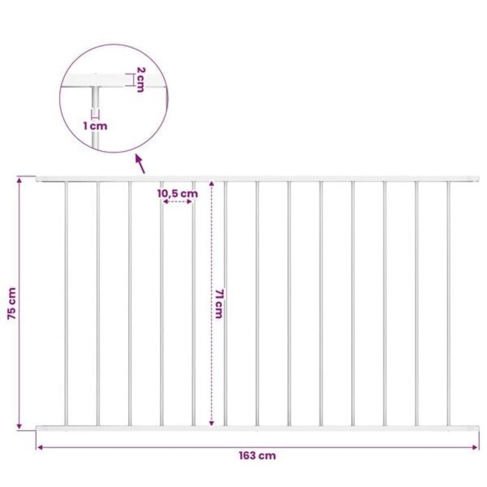 Gartenzaun-Paneel Woerden Weiß 163x75 cm - 32% Rabatt