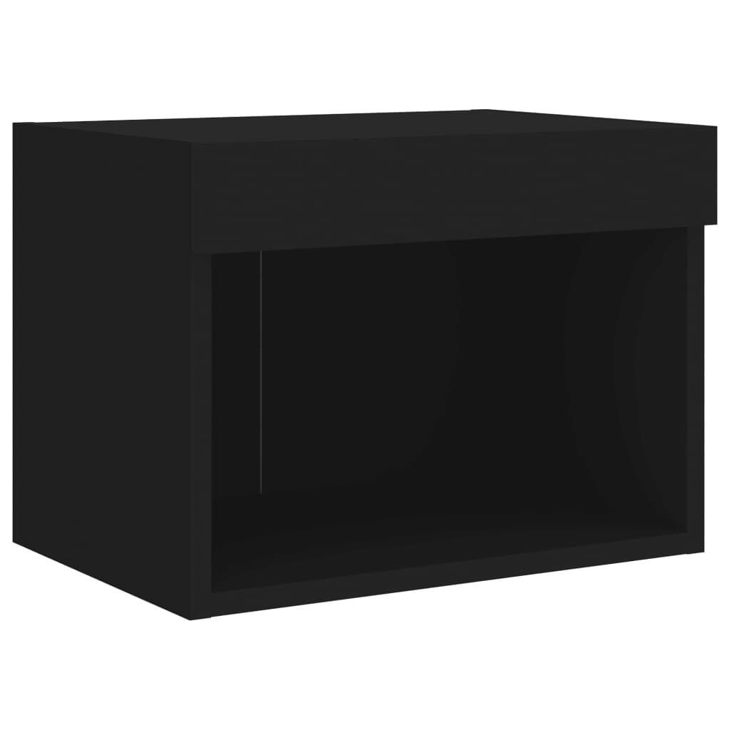 Wand-Nachtschrank mit LED, Schwarz, 40x30x30 cm - 32% Rabatt