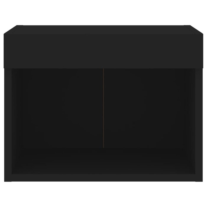 Wand-Nachtschrank mit LED, Schwarz, 40x30x30 cm - 32% Rabatt