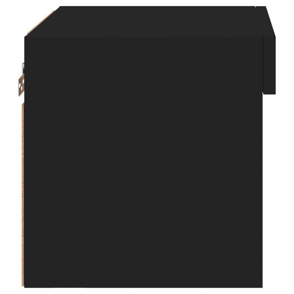 Wand-Nachtschrank mit LED, Schwarz, 40x30x30 cm - 32% Rabatt