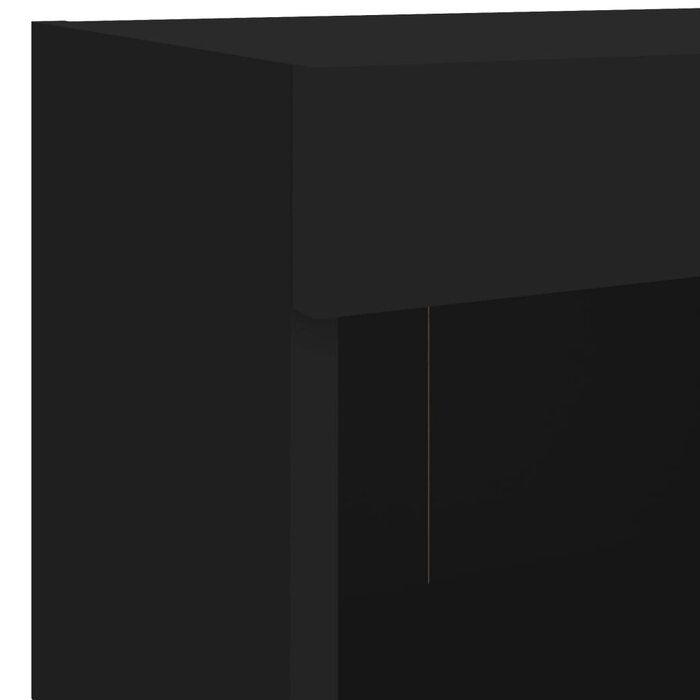 Wand-Nachtschrank mit LED, Schwarz, 40x30x30 cm - 32% Rabatt
