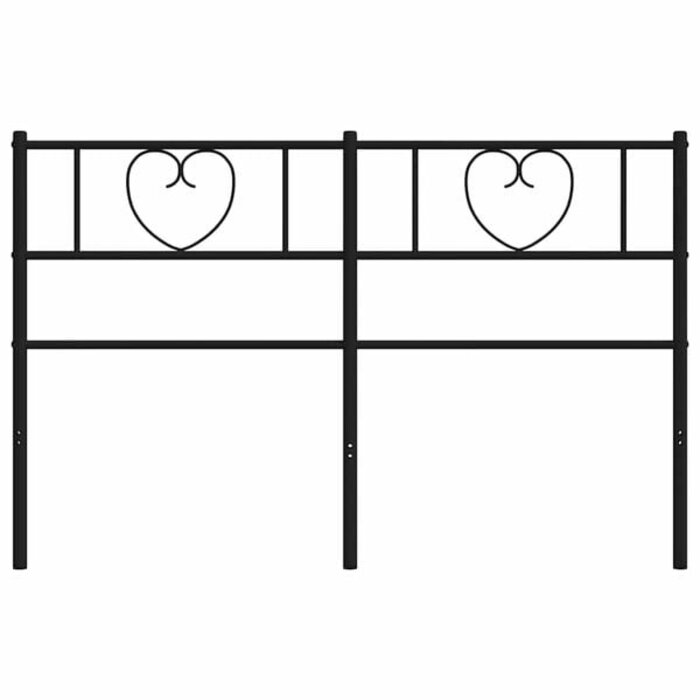 Bettkopfteil 140 cm aus Metall, Schwarz - 32% Rabatt