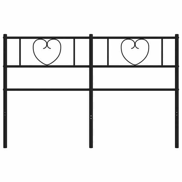 Bettkopfteil 140 cm aus Metall, Schwarz - 32% Rabatt