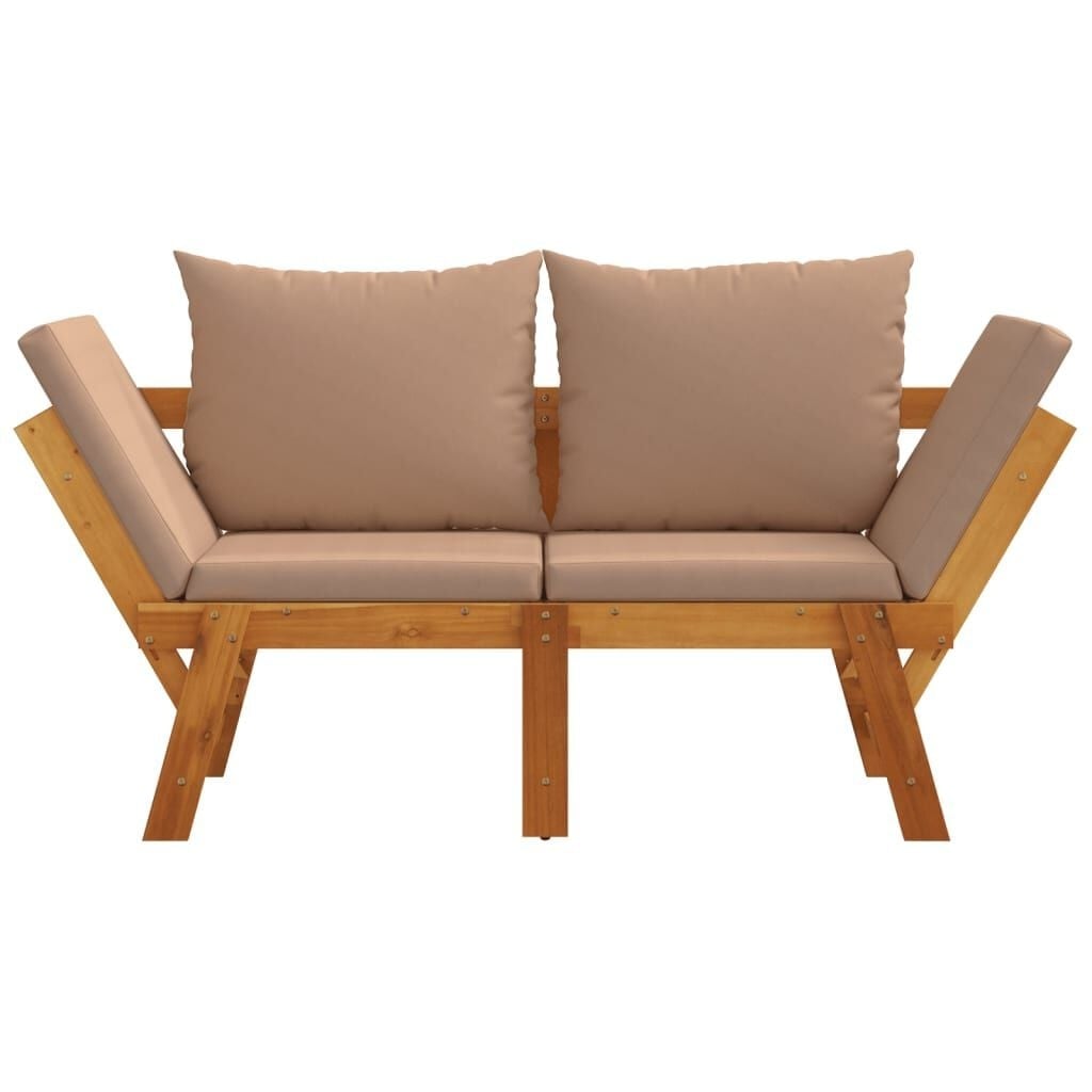 2-in-1 Gartenbank aus Akazienholz, Taupe - 35% Rabatt