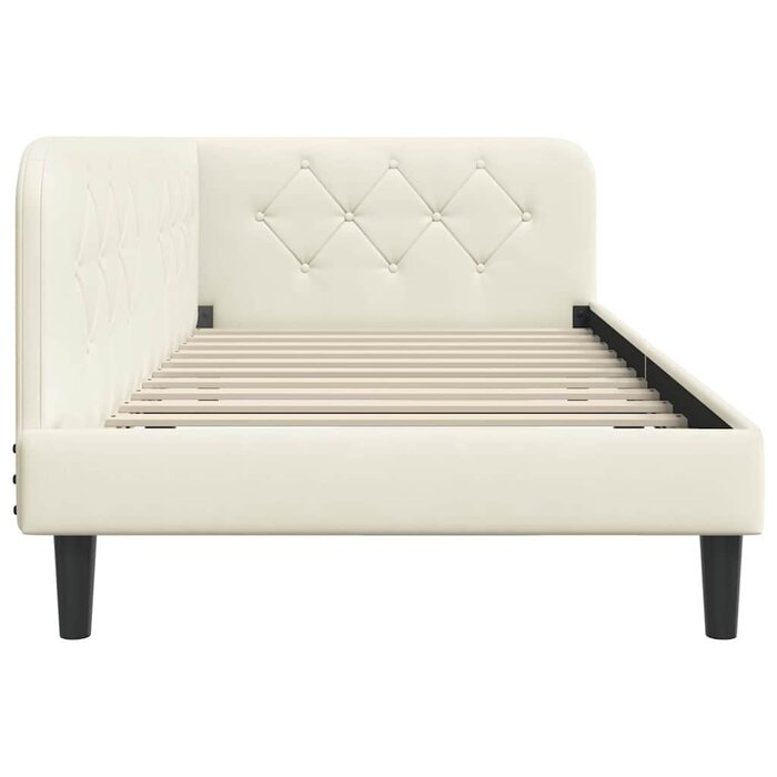 Eckbettrahmen Samt Creme 100x200 cm - 35% Rabatt