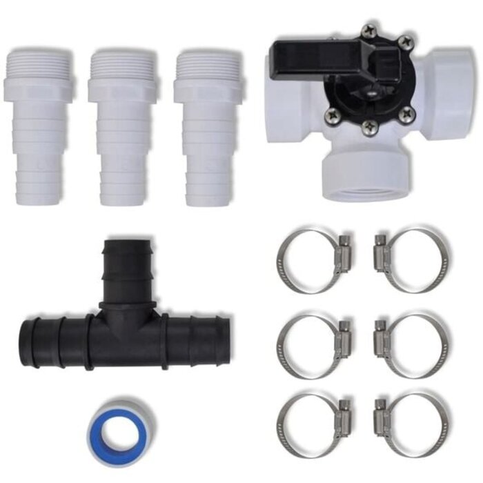 Bypass-Set Pool-Solarheizung Weiß-Schwarz S - 31% Rabatt