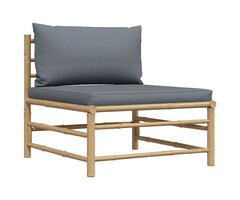 Garten-Mittelsofa aus Bambus, Größe L, Holz/Dunkelgrau - 33% Rabatt
