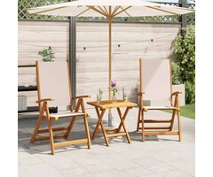 2er Set Klappbare Gartenstühle, Akazienholz, Creme - 35% Rabatt