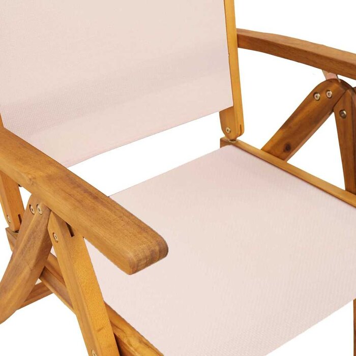 2er Set Klappbare Gartenstühle, Akazienholz, Creme - 35% Rabatt