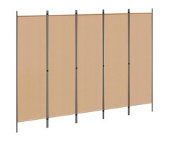 5-Panel Raumteiler beige 250 x 180 cm - 32% Rabatt