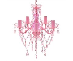 Vidaxl Eleganter Kristall-Kronleuchter Rosa Größe S - 34% Rabatt